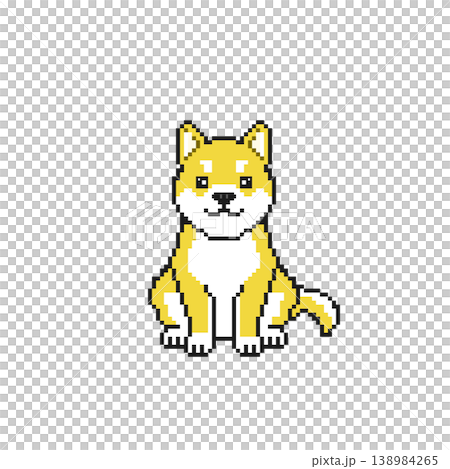 犬ドット絵_黄色 犬ドット絵_黄色 138984265