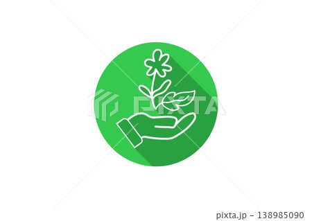 Hand Holding Flower Icon Green Eco Growth Symbol For Sustainability And Nature Care Hand Holding Flower Icon Green Eco Growth Symbol For Sustainability And Nature Care 138985090