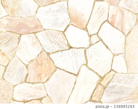 淡く明るい白茶色の乱張りした乱形の敷石の表面の背景画像 淡く明るい白茶色の乱張りした乱形の敷石の表面の背景画像 138985283
