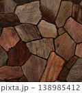 茶色の乱張りした乱形の敷石の表面の正方形の背景画像 138985412