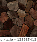 暗い茶色の乱張りした乱形の敷石の表面の正方形の背景画像 138985413