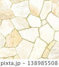 明るい薄黄色の乱張りした乱形の敷石の表面の正方形の背景画像 138985508