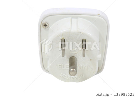 Electrical power plug adapter with transparent background. Electrical power plug adapter with transparent background. 138985523
