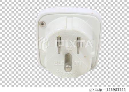Electrical power plug adapter with transparent background. 138985523