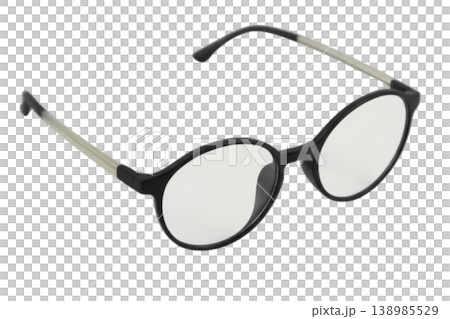 lack round eyeglasses with transparent background for fashion design. lack round eyeglasses with transparent background for fashion design. 138985529