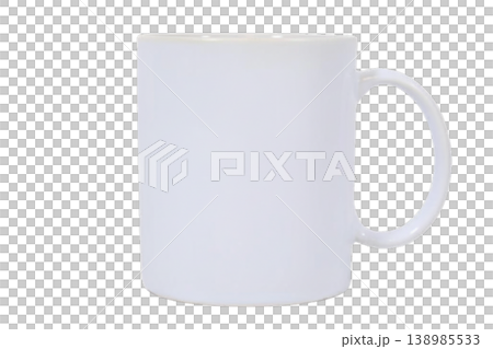White ceramic coffee mug isolated on transparent background White ceramic coffee mug isolated on transparent background 138985533