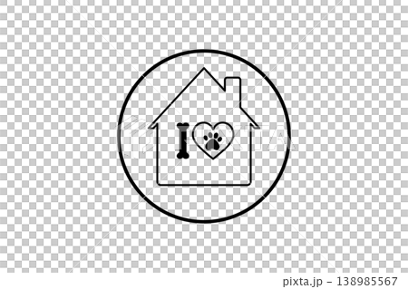 I Love Pets Home Icon Paw Print Heart Inside House Outline Symbol for Pet Care and Adoption I Love Pets Home Icon Paw Print Heart Inside House Outline Symbol for Pet Care and Adoption 138985567