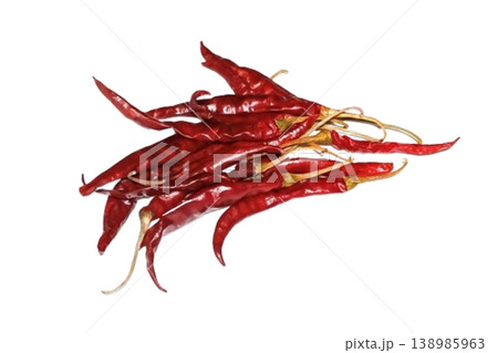 Dry red pepper isolated on white background Dry red pepper isolated on white background 138985963