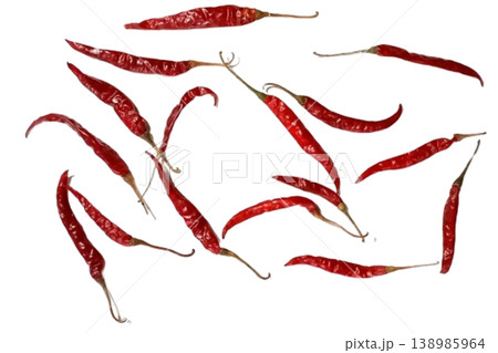 Dry red pepper isolated on white background Dry red pepper isolated on white background 138985964