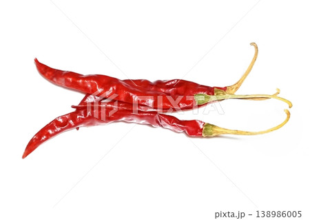 Dry red pepper isolated on white background Dry red pepper isolated on white background 138986005