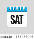 Vector template icon page calendar - day Saturday 138986046