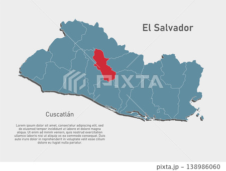 Vector map of El Salvador - Cuscatlan Department 138986060