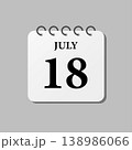 Icon page calendar day - 18 July 138986066