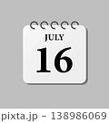 Icon page calendar day - 16 July 138986069