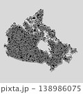 Creative map of Canada from random black grey dots 138986075
