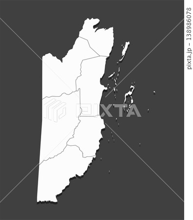 Vector map of country Belize divided on regions 138986078
