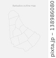 Vector map of country Barbados divided on regions 138986080