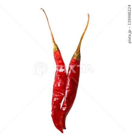 Dry red pepper isolated on white background Dry red pepper isolated on white background 138986224