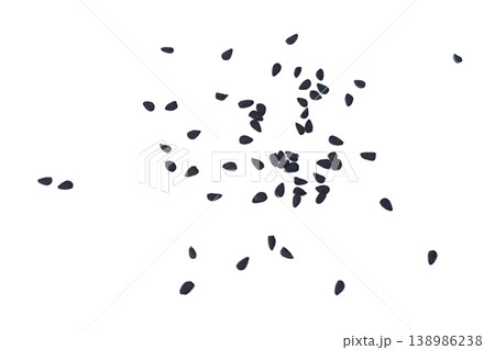 Black cumin seeds pile isolated on white background 138986238