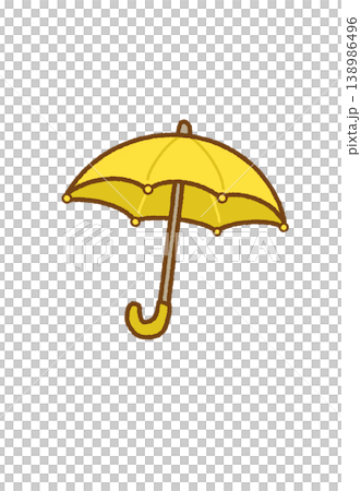 一把黃色傘的例證 138986496