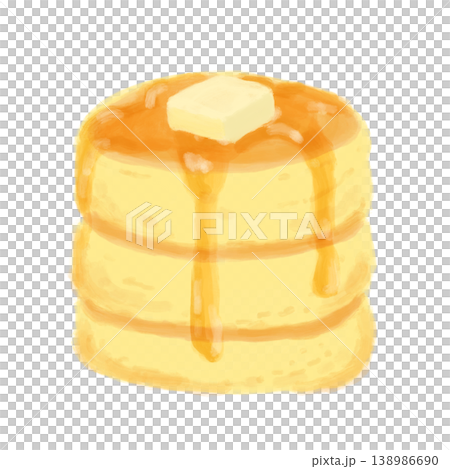 An illustration of fluffy, thick pancakes. An illustration of fluffy, thick pancakes. 138986690