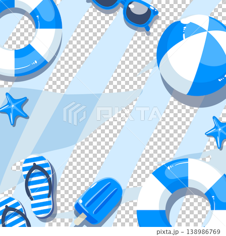 Summer background frame design - square shape Summer background frame design - square shape 138986769