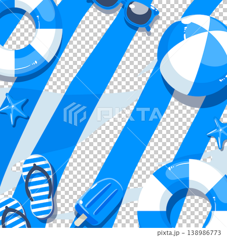 Summer background frame design - square shape 138986773