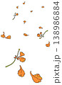 illustration of petals fall off of Flame tree orange flower drift down 138986884