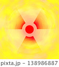 Illustration drawings of the Radiation symbol in a Yellow background 138986887
