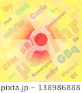Illustration drawings of the Radiation symbol in a Yellow background with radiation units 138986888