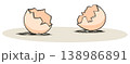illustration of Broken eggshells on a flat surface 138986891