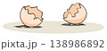 illustration of Broken eggshells on a flat surface 138986892