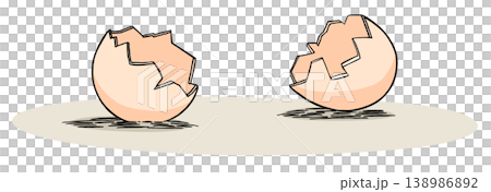 illustration of Broken eggshells on a flat surface illustration of Broken eggshells on a flat surface 138986892