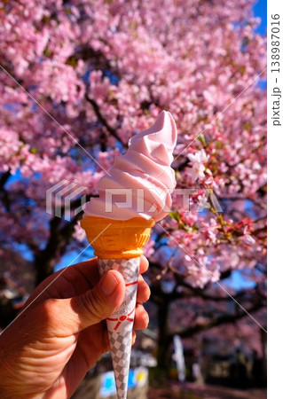 桜ソフトクリーム 桜ソフトクリーム 138987016