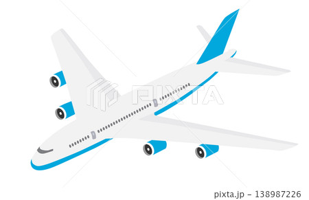 Airplane flying passenger jet in isometric view 138987226