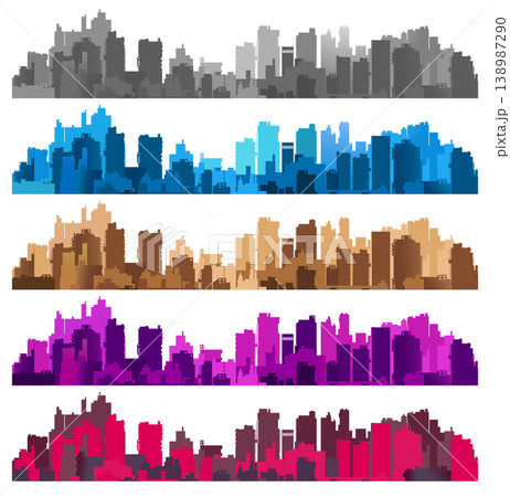 Colorful city skyline variations creating a modern urban landscape 138987290