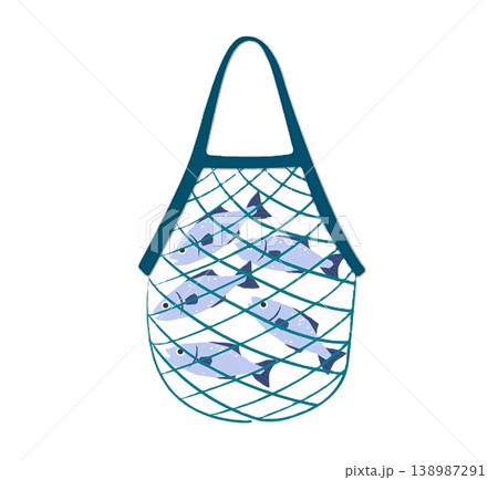 網袋に入った新鮮な魚 網袋に入った新鮮な魚 138987291