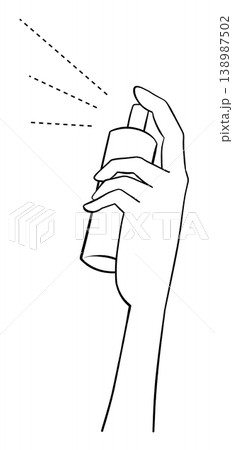 スプレーを使う手のイラスト 138987502