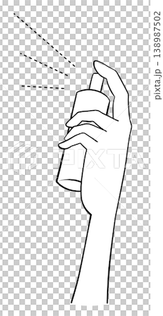 スプレーを使う手のイラスト 138987502