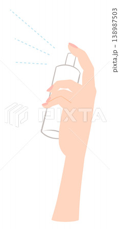 スプレーを使う手のイラスト 138987503
