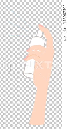 スプレーを使う手のイラスト 138987503