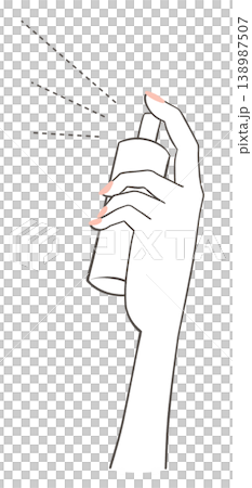 スプレーを使う手のイラスト 138987507