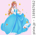 青色のドレスを着たお姫様　キラキラ 138987662