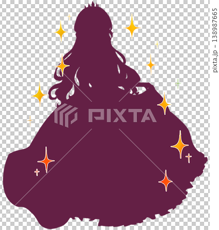 A princess in a dress, silhouette, sparkling. 138987665