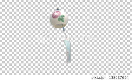 Morning glory pattern wind chime illustration on a transparent background Morning glory pattern wind chime illustration on a transparent background 138987694