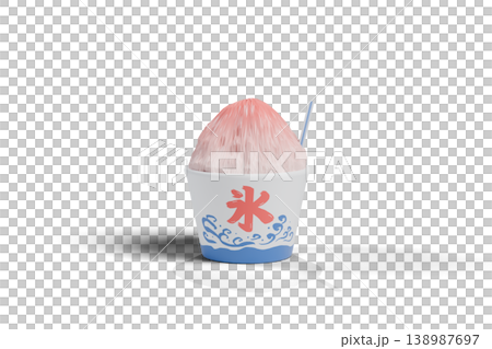 Strawberry shaved ice illustration with transparent background Strawberry shaved ice illustration with transparent background 138987697