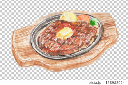 ステーキの水彩イラスト 138988024