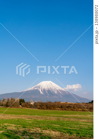快晴の春の草原と富士山（令和7年3月） 138988072