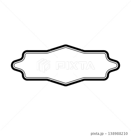 Vintage Decorative Label Frame icon Outline Retro Shape illustration 138988210