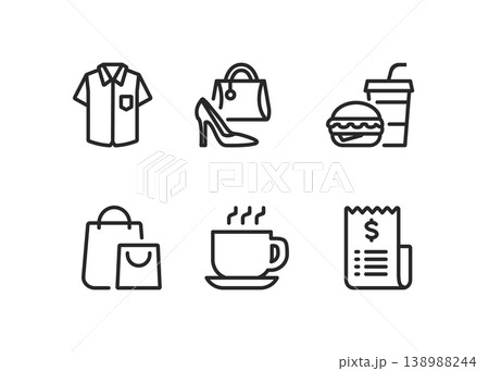 Set of shopping icons stock illustration Set of shopping icons stock illustration 138988244